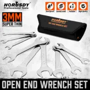 9PC Super-Thin Open End Wrench Set Rolling Pouch SAE Slim Spanner 1/4"-1-1/16"