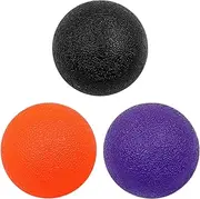 3 Pcs NUZAMAS 5x5cm Hand Grip Strength Trainer Round Stress Relief Balls Gel Hand Exercise Balls for Adults and Kids Trainning Stress Relief Grip Strengthening(Orange Purple Black)