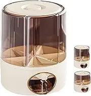 Transparent Rice Container with Drawers, 6 Grid 360 ° Rotating Kitchen Rice Bucket, One Click Output Rice Dispenser, Rotary dry food dispenser for storing rice, beans and red beans (L)