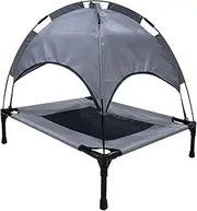AIMALL Elevated Pet Bed with Canopy, Sun-Protective & Rainproof, Breathable Mesh for Dogs and Cats, Sizes S & M
