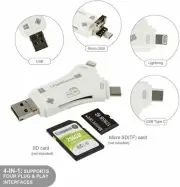 4 in 1 USB SD TF Memory Card Reader Micro Adapter For Phone Android PC