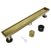 Gold Shower Drain, 24 Inch Linear Shower Drain with Removable Tile Insert Grate