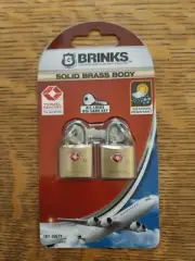 Brinks 161-20271 TSA Approved Luggage Lock Solid Brass 2-Pack 20mm Brand New