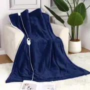 Advwin Electric Heated Throw Blanket LED Display Blue