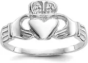 [JewelryWeb] 10k White Gold Polished Irish Claddagh Celtic Trinity Knot Ring Size 6.00 Band Style-Ring for Women
