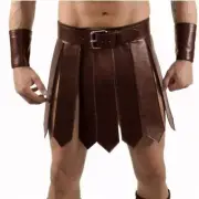 leather kilts for men in gladiator style and stylish buckel closer