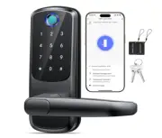 Keyless Entry Door Lock with Handle, Built-in WiFi Deadbolt, Smart Fingerprint S