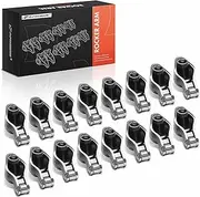 A-Premium 16Pcs Alloy Steel Engine Roller Tip Rocker Arms with Self-aligning Compatible with Chevy SBC(Small Block) 350, 1.52 Ratio, 3/8" Studs