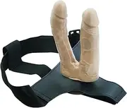KJYMNC Strap-on double dildo strap-on dildos silicone strap-on penis for women men with strong suction cup dildos adjustable couples masturbator erotic sex toys for men and women(Brown)