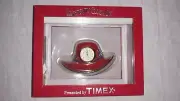 Waterbury Clock Co. Presented by Timex Red Hat Society Clock with Purple Flowers