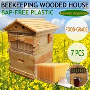 7X Upgraded Auto Honey Beehive Bee hive Frames + Beekeeping Brood Cedarwood Box