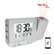 Projection Alarm Clock for Bedroom with Thermometer Hygrometer Digital Ceiling