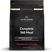 Protein Works - Complete 360 Meal, 400 Calorie Meal Replacement Shake, High Protein Meal, 8 Active Ingredients, 10 Servings, Strawberries 'n' Cream Classic, 1kg