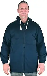 [Big Tee Shirt] Big Mens Karma Extreme Length Long Tall Zip Up Hoodie Large Man for Sizes 2XL 3XL 4XL 5XL 6XL 7XL 8XL for Big and Tall Men ONLY