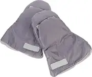 [Baluue] 1 Pair Windproof Cart Gloves Thickened Hand Warmers for Strollers Durable Comfortable Grey Pushchair Gloves Fit for Cold Winter Use