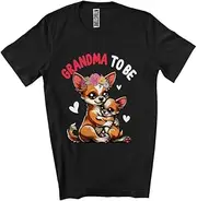 [Generic] Grandma to Be, Lovely Mother's Day Flowers Chihuahua New Grandma, Pregnancy Family Group Unisex T-Shirt