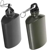 VANZACK Flat Aluminum Alloy Water Bottle Leakproof Camping Water Bottle 500ml Metal Canteen for Hiking Gym