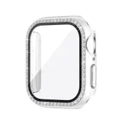 Bling PC Full Cover Watch Case Tempered Screen Protector - For Apple iWatch 38mm (Clear)