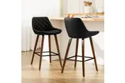 Artiss 2x Bar Stools PU Seat Wooden