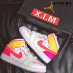 特價款 AIR JORDAN 1 MID（GS）白黃粉 糖果 CV4611 100