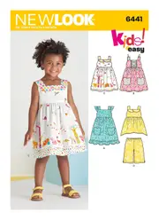 New Look Sewing Pattern 6441 N6441 Toddlers' Easy Dresses, Top and Cropped Pants