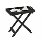 Black Wooden Folding Table Tray Removable Top End Table Entryway Home Decor