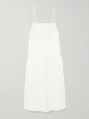 [Deiji Studios] Deiji Studios - Gathered Linen Midi Dress - White - x small x small White