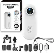 STALLIONFRAMES 4K Mini HandsFree BodyCam, Stallion Frames Body Camera, POV Camera, Thumb-Sized 4K/1080P HD with 30M Waterproof Case for Cycling, Diving, Pet, Vlogging (White,Standard)