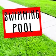 Swimming Pool Yard Sign With Stake Indoor/Outdoor Home Pool Deocr Coroplast Sign
