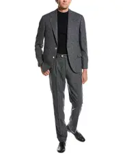 Brunello Cucinelli Wool, Silk & Cashmere-Blend Suit with Pleated Pant