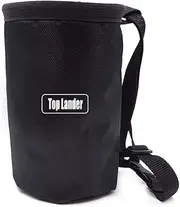 Top Lander Rock Climbing Chalk Bag with Belt and Zipper Pocket for Fitness Gym Weight Lifting Hunting Bouldering Magnesium Sack (Black(19x11.5cm))