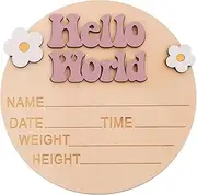 Yardwe Unique Wooden Name Sign Milestone Accessory Personalised Newborn Birth Announcement