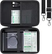 Khanka for Fujifilm Instax Wide Evo/Instax Mini Evo Instant Film Camera and Printer Hard Case Travel Case, Black, for Instax Wide Evo