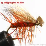 1 Dozen (12) Elk Hair Caddis Brown, dry fly, trout fly