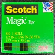 ( 6 Pack ) 3M Magic Scotch Tape Matte Finish 810 1/2 In. x 36-Yds Quantity Value