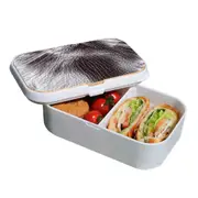 Lunch Box Food Container Snack Picnic Authentic Wood Strap Cutlery Retro Cat