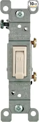 (10-Pack) Leviton 15 Amp Single-Pole Toggle Switch, Light Almond