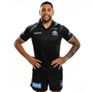 Cronulla Sharks 2024 NRL Classic Media Polo Black Sizes S-7XL!