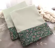 COUNTRY COTTAGE SET OF 2 LIGHT GREEN GOLD ETCHED LEAVES PILLOWCASES - BRAND NEW
