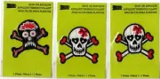 Lot of 3 Skull & Crossbones Iron On Applique, Patch, 2.5" Studio 18, Halloween