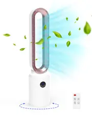 YOPOWER Bladeless Tower Fan Electric Cooler 2 In 1 Air Cool Sleep Timer Remote Control