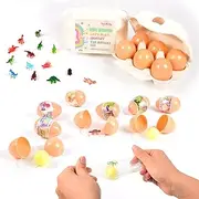 ToysButty Dinosaur Slime Kit for Boys & Girls, 6 Egg Slimes Find The Mutant Dinosaurs, Dinosaur Book Included with Dino Slime Charms, Smashers Dino Eggs Educational Toy Set, Party Favors for Kids