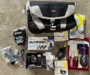 Vivitar Camera Accessories Bundle Strap, Filter Kit, Flash, Duster, Hood, Etc…