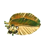 在飛比找蝦皮購物優惠-RISIS 黃金熱帶樹葉名片夾 名片夾 名片 黃金