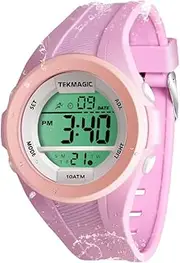 [ILAME] Multifunctional Submersible Swimming Sports Diving Watch for Girls 10 ATM Water Resistant Stopwatch, Alarm Clock, Chronograph, Timer Countdown, Dual Time Zone, 12 or 24 Hour Format