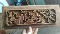 在飛比找Yahoo!奇摩拍賣優惠-精美清代（梅開五福）木雕花板一片 古董 舊貨 舊藏 【聚寶軒