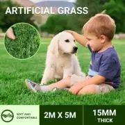 Primeturf Artificial Grass Synthetic Fake 2m x 5m Turf Plant Plastic Lawn 15mm