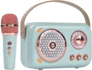 Mini Portable Bluetooth Speaker, Kids Karaoke Machine & Wireless Microphone Gift
