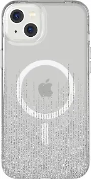 Tech21 Evo Sparkle Silver Clear Case for Apple iPhone 15 PLUS - Drop Protection