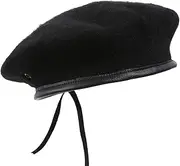 [TENDYCOCO] Beret Hat Unisex Wear Adjustable Pure Wool Sun Hat Driving Cap for Adults Women Men (Black), Black